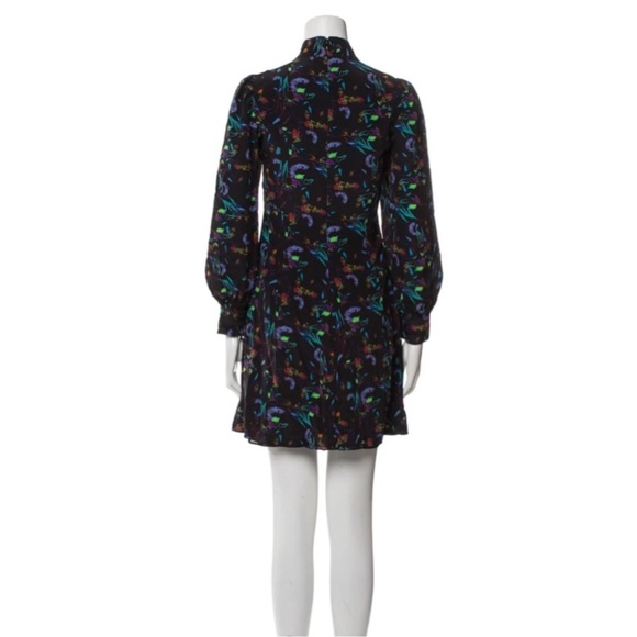 Tanya Taylor Black Clarisse Long Sleeve Silk Dress Size 4 - Picture 2 of 14